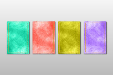 Set of watercolor hand painted background texture. aquarelle abstract emerald backdrop. horizontal template