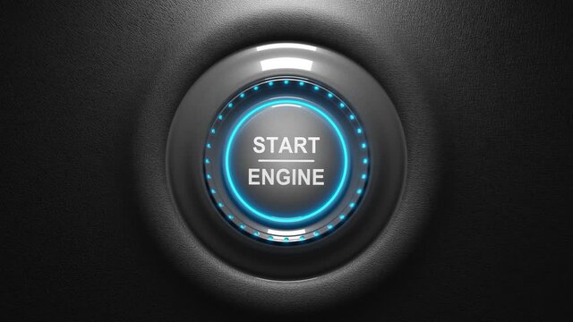 Press the engine button. Start the car concept. 3D video