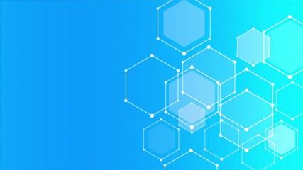 Background of genetic and chemical compounds hexagons, art video illustration. - Powered by Adobe