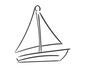 handrawn sailboat vehicle