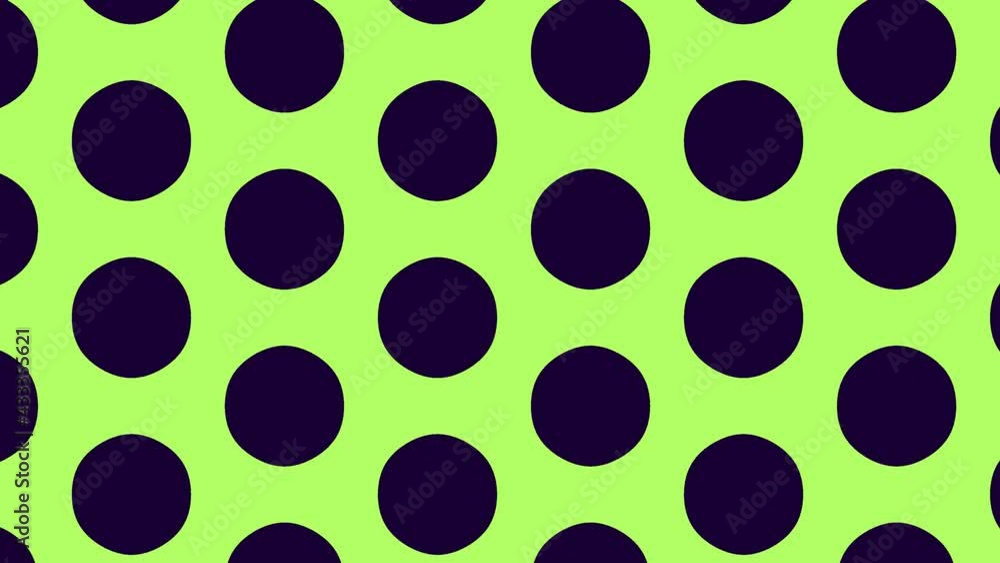 Poster expanding and contracting grid of polka dots circles becoming hexagons hex