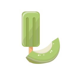 Cartoon comic vector of cantaloupe popsicle