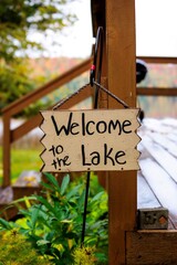 welcome to the lake sign