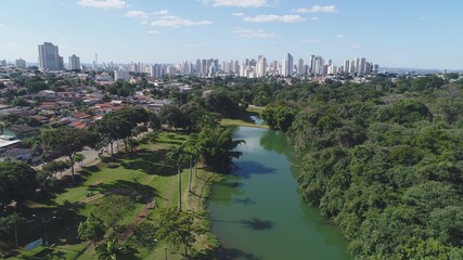 Aerial footage taken by the drone at Jardim Botânico Park in Goiânia