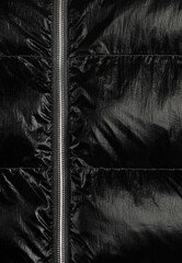 Close-up of a down jacket black color