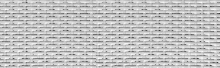 Panorama of White rattan wooden table top pattern and background seamless
