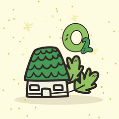 house with leaves and oxygen