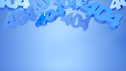 3d render of 404 error page not found design, pastel color background
