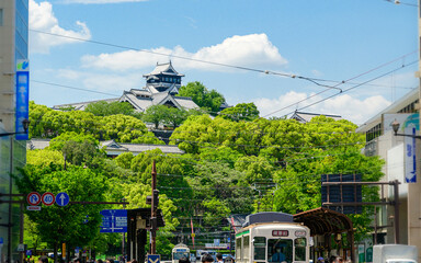 熊本城(天守閣復旧完了) Kumamoto Castle (restoration of castle tower completed)...
