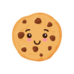 Vector illustration of sweet cookies with chocolate pieces. Illustration for the site, menu and other things.