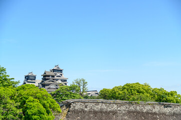 熊本城「復興再建：2021年春撮影」足場を外した天守閣風景  Kumamoto Castle...