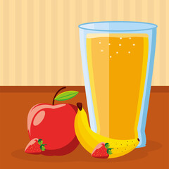 breakfast fruits juice