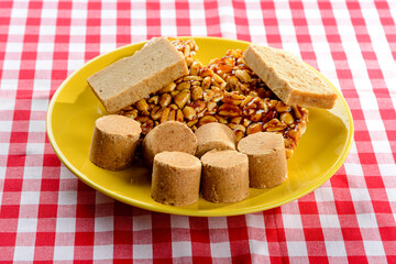 Typical Brazilian junina party food and sweets.