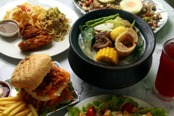 Filipino food called Bulalo or Beef Marrow Stew