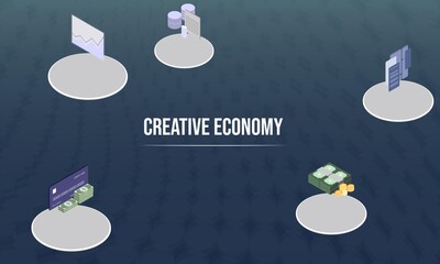 Creative economy concept on abstract design