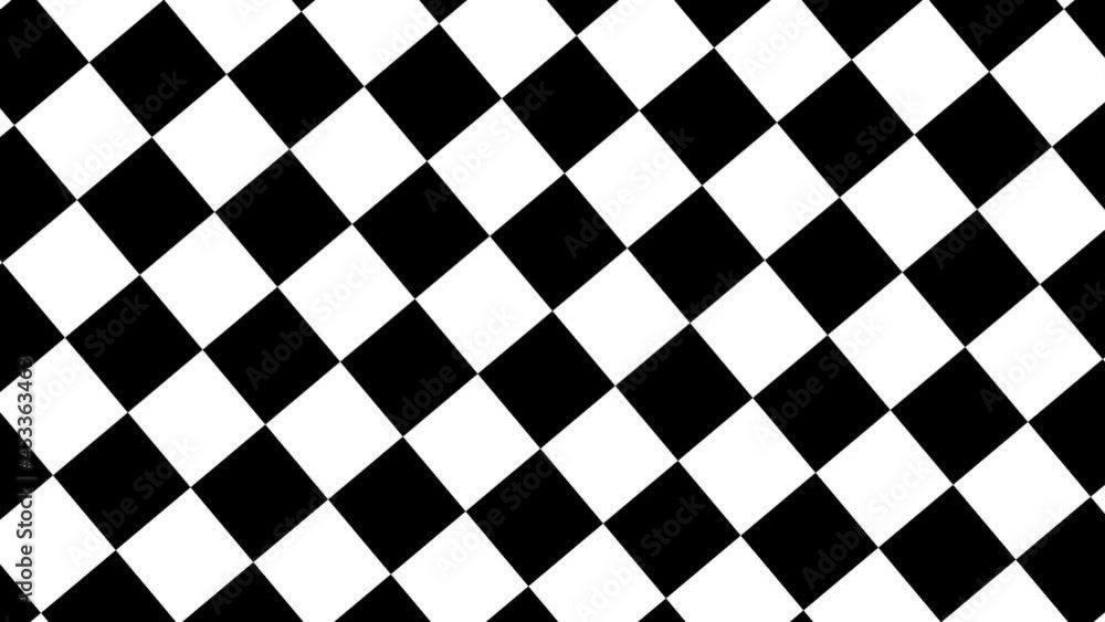 Poster slowly rotating checkered grid top view mask