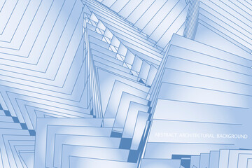 abstract, geometric, architectural background. distorted lines of buildings. fantasy pattern