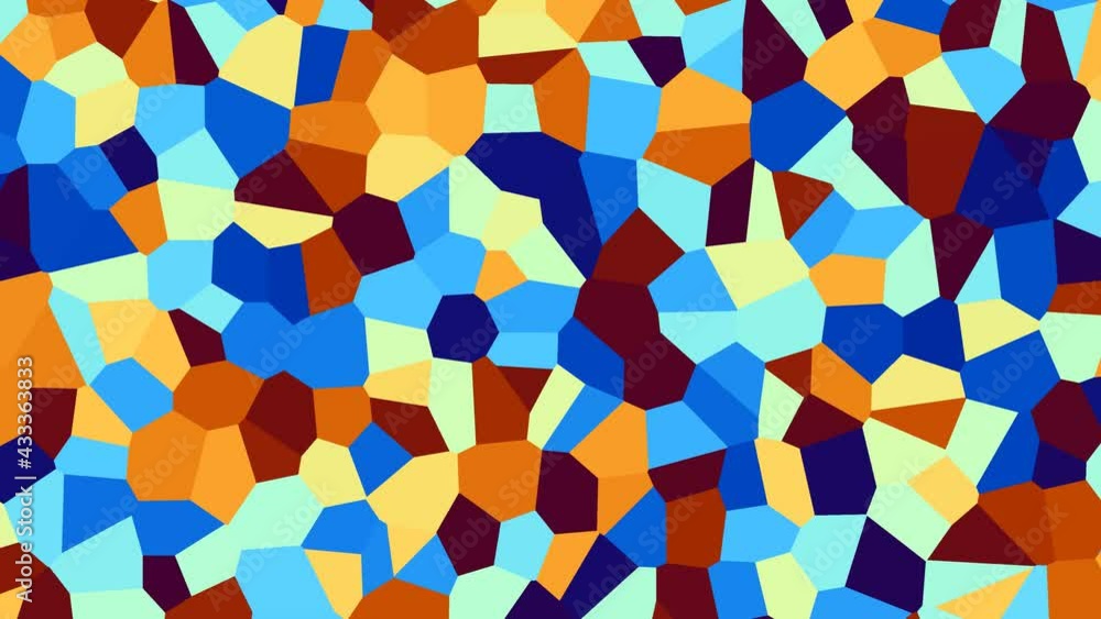 Aufkleber voronoi cells moving roiling shrinking moving blocks of flat color
