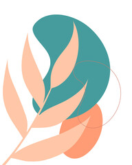 Abstract vector illustrations. Abstract shapes and plants. Abstract modern paintings