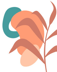 Abstract vector illustrations. Abstract shapes and plants. Abstract modern paintings