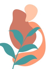 Abstract vector illustrations. Abstract shapes and plants. Abstract modern paintings