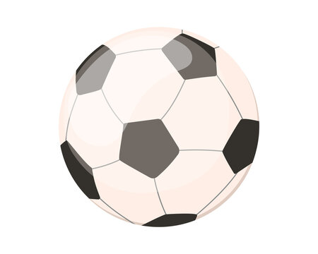 Footbal ball in cartoon style. Insulated on a white background. Sports and leisure vector illustration. Soccer ball
