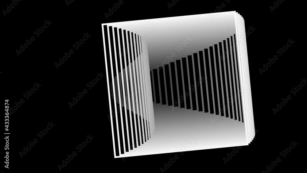 Poster moving column of squares form 90s theme tunnel box