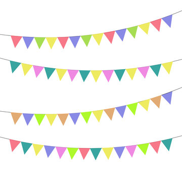 Blank Banner, Bunting Or Swag Templates For Scrapbooking Parties, Spring, Easter