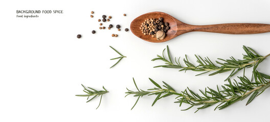 Cooking spices isolated on white background. Cook recipe