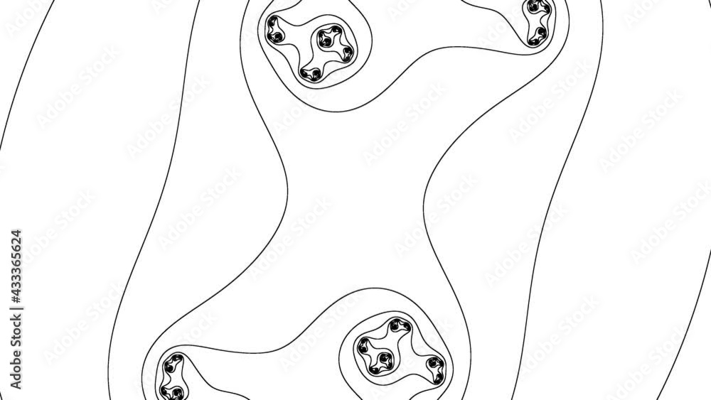 Poster closing fine line forming pair of fractal explosion