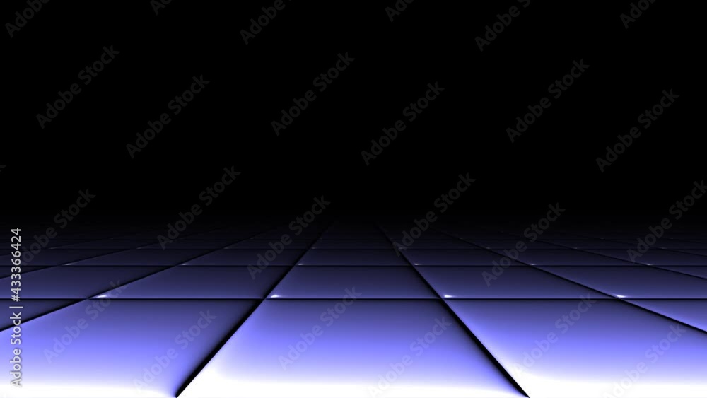 Poster moving over floor gloss tiles tiling panels endless plane