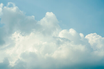 Natural daylight and white clouds floating on blue sky