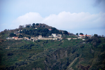 Fototapeta na wymiar Mountain over Reggio Calabria, Italy. Winter 2010.