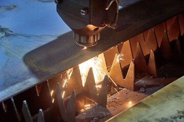 precision laser cutting of steel sheets on a cnc laser machine