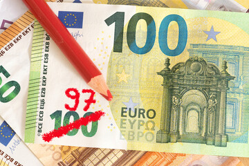 Ein Euro Geldschein, Wert des Geldes und die Inflation