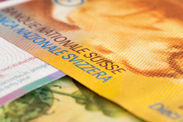 Obraz premium Nahaufnahme vom Geld Schweizer Franken CHF