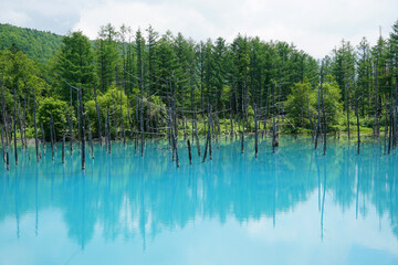 Blue lake in Japan