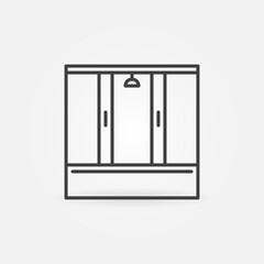 Shower Cabin linear vector concept icon or sign