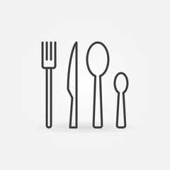 Fork, Knife and Spoons vector concept linear icon