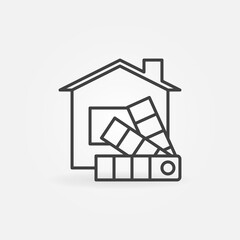 House with Palette line icon. Interior Design vector symbol