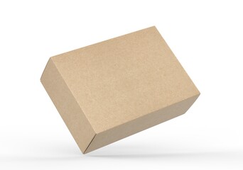 Blank white product packaging paper cardboard box. 3d render illustration. - obrazy, fototapety, plakaty