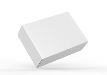 Blank white product packaging paper cardboard box. 3d render illustration. - obrazy, fototapety, plakaty
