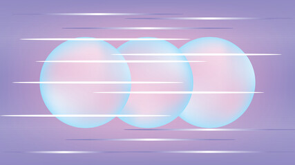 Abstract futuristic background, glowing spheres and stripes, music or technology concept, cover template.