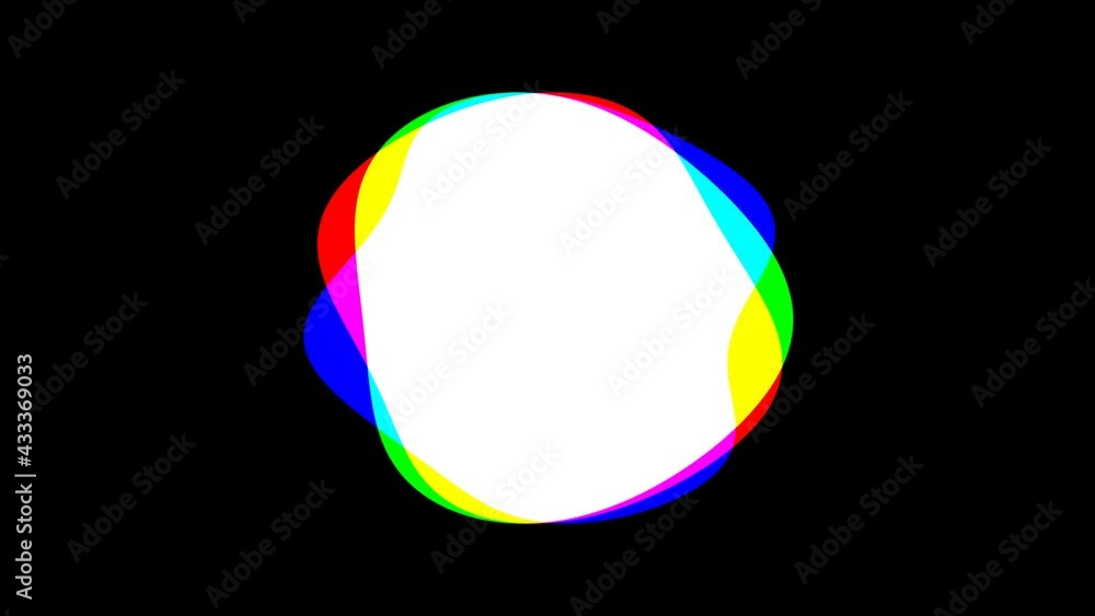 Poster wibbly wobbly white hole with edges showing additive color screen mixing