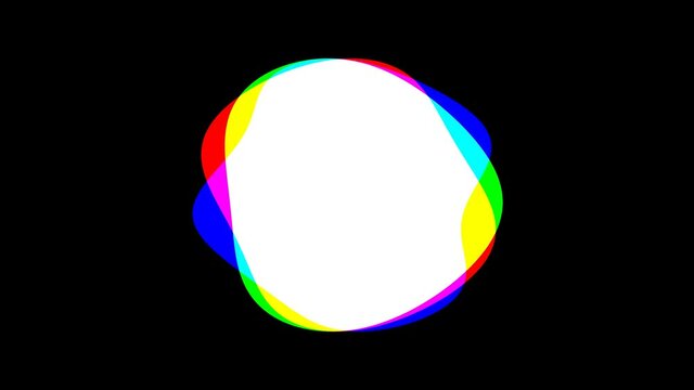 Wibbly Wobbly White Hole With Edges Showing Additive Color Screen Mixing