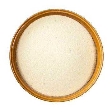 raw manna croup in round bowl cutout