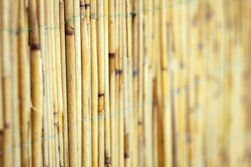 A Beautiful reed fence wall on pyrode background