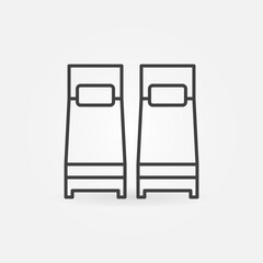 Two Single Beds linear vector concept icon