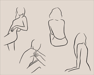 Drawing of a woman in one line.