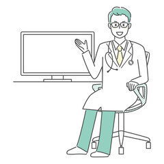 simple illustration of male doctor